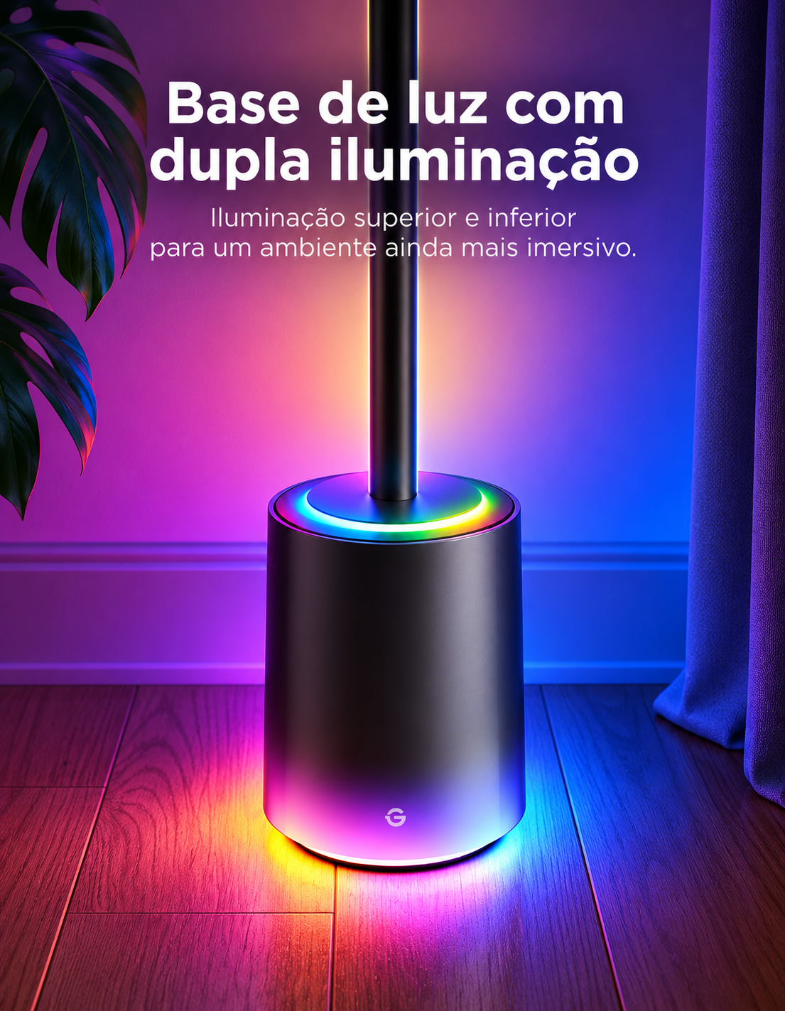 Govee Floor Lamp 3 LuminBlend+ Luminária de Piso LED Inteligente RGBWWIC 2100 Lumens Preto