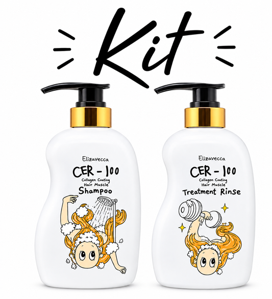 KIT Elizavecca CER-100 Collagen Coating Hair A+ Muscle Shampoo + Treatment Rinse Kit 500ml