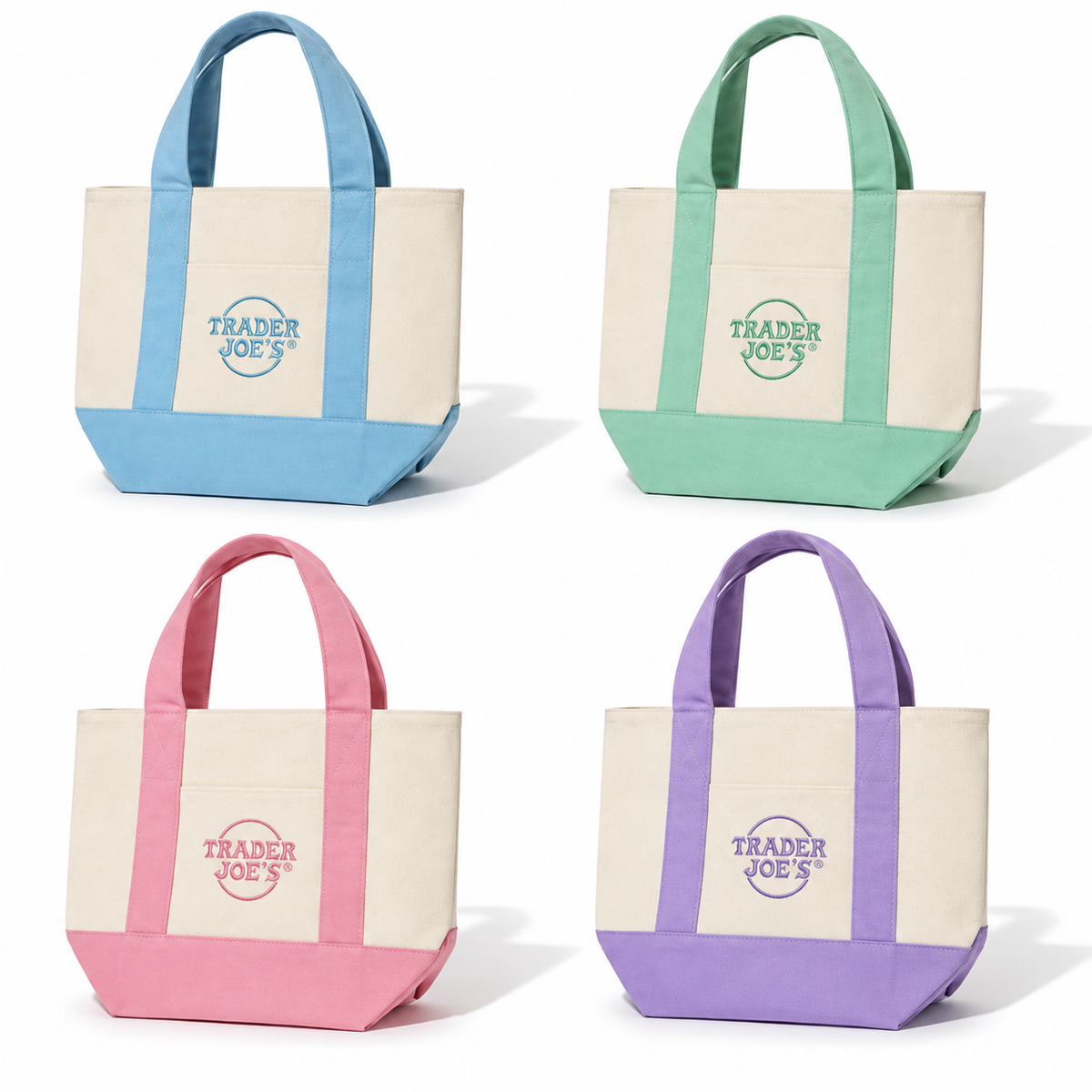 Trader Joe’s Mini Tote Bag Spring  – Bolsa de Lona Edição Limitada