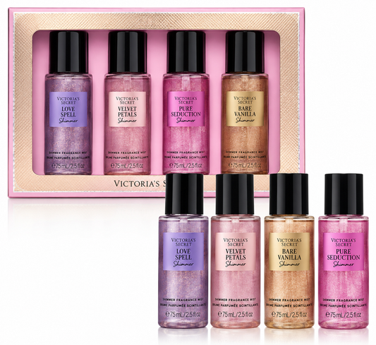 Victoria's Secret Best of Shimmer Mist Gift Set 4 Mini Body Mists 75 ml