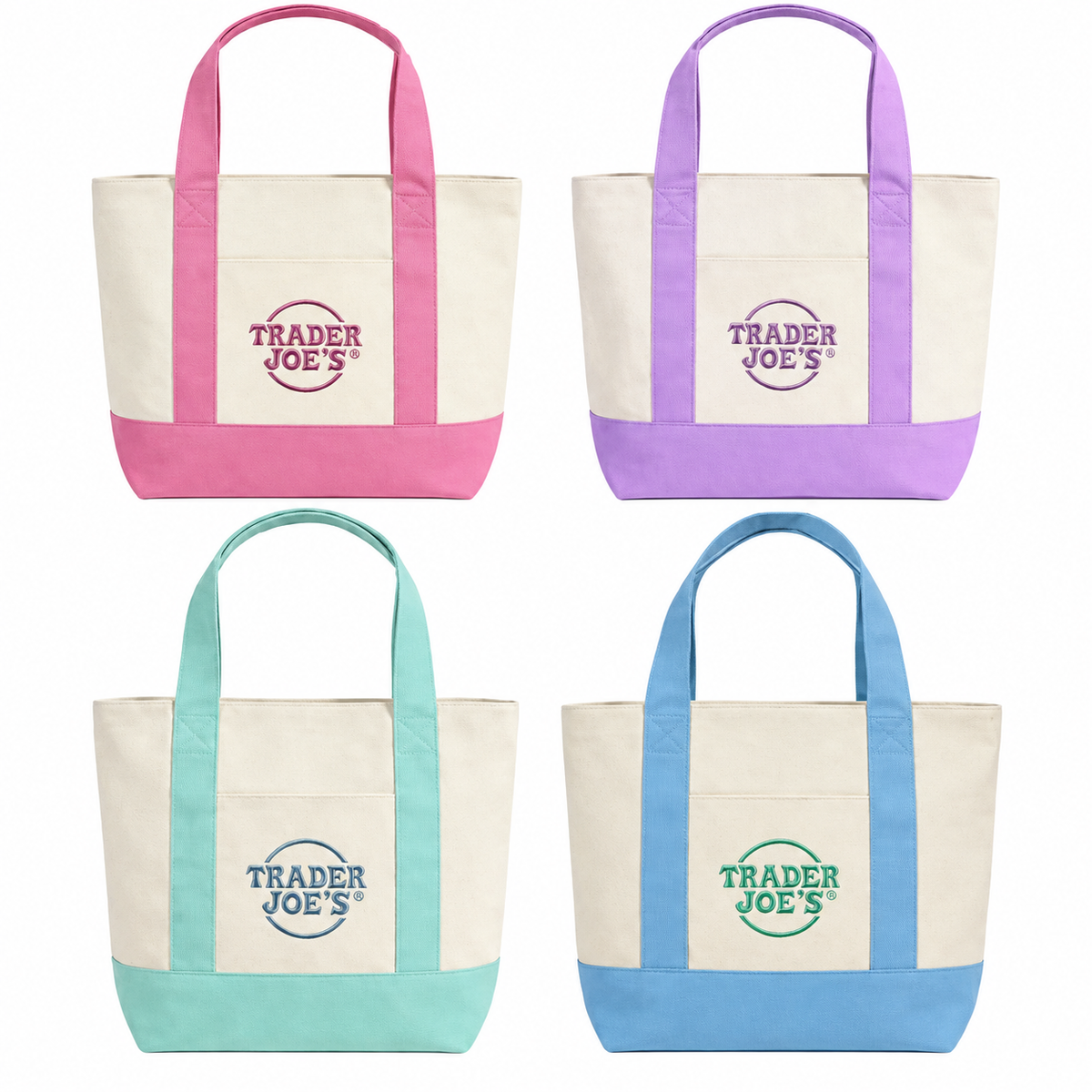 Trader Joe’s Mini Tote Bag Spring  – Bolsa de Lona Edição Limitada