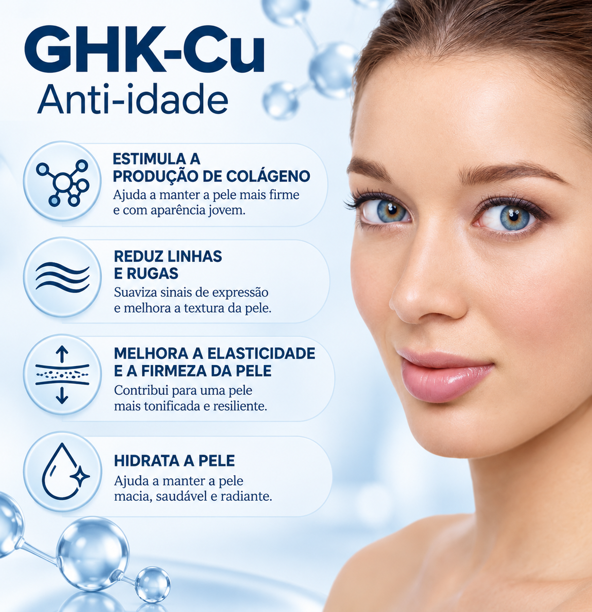 Creme Facial QUBIT GHK-Cu Copper Peptide 30g