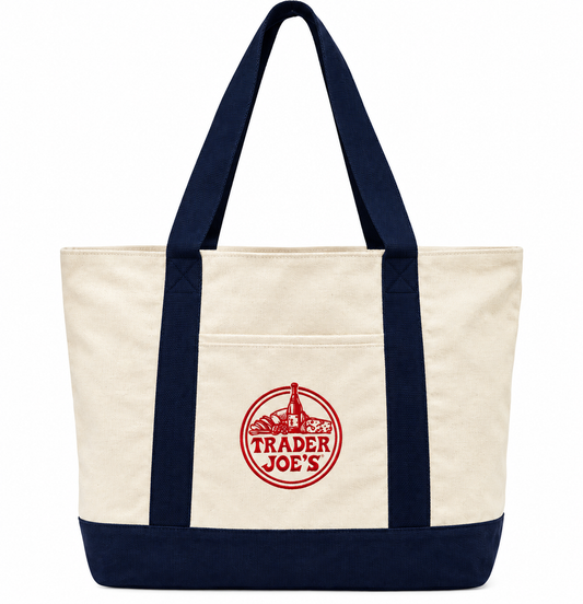 Trader Joe’s Tote Bag Navy Blue – Bolsa de Lona Grande Original