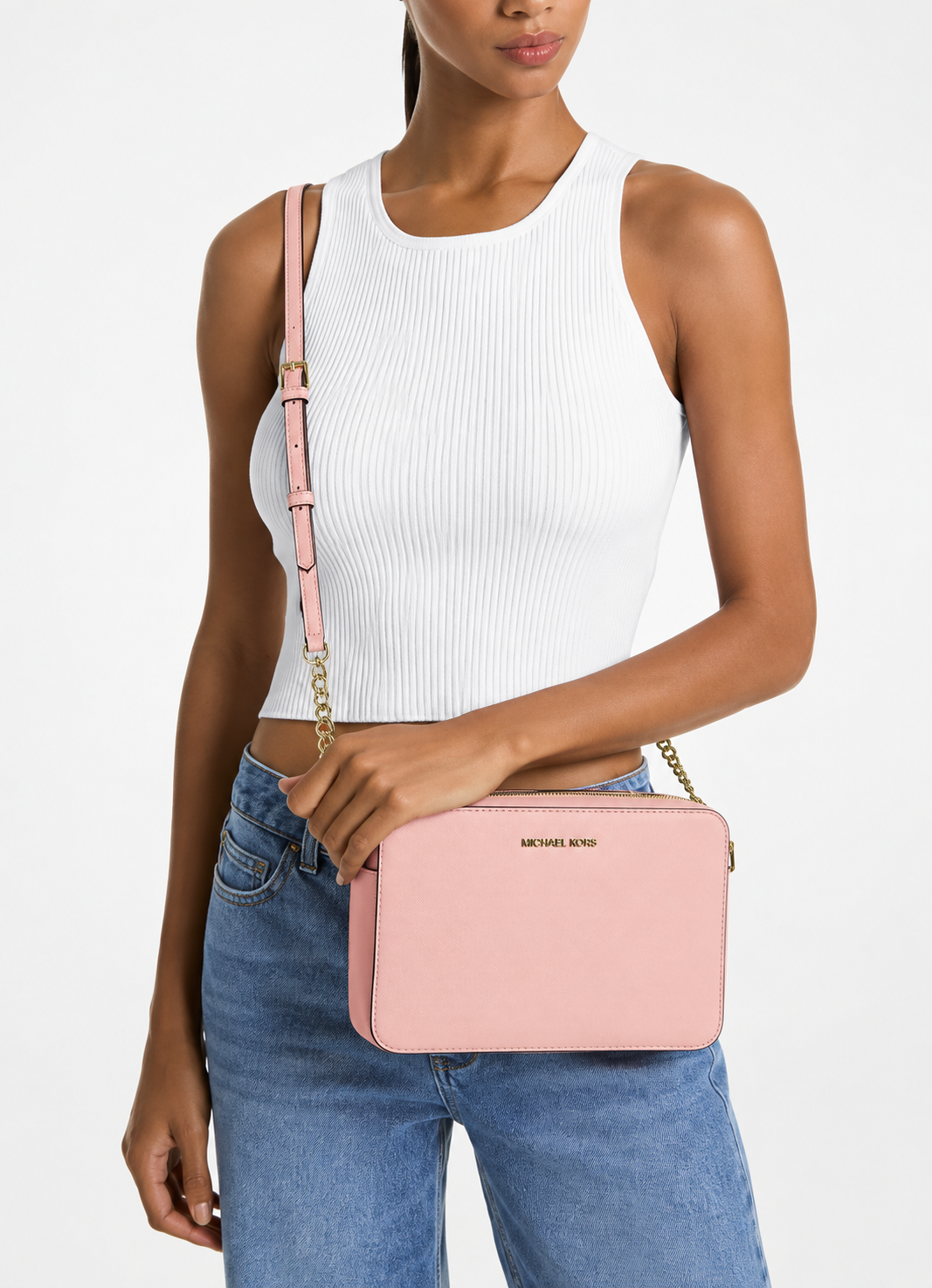 Bolsa Michael Kors Transversal Jet Set De Couro
