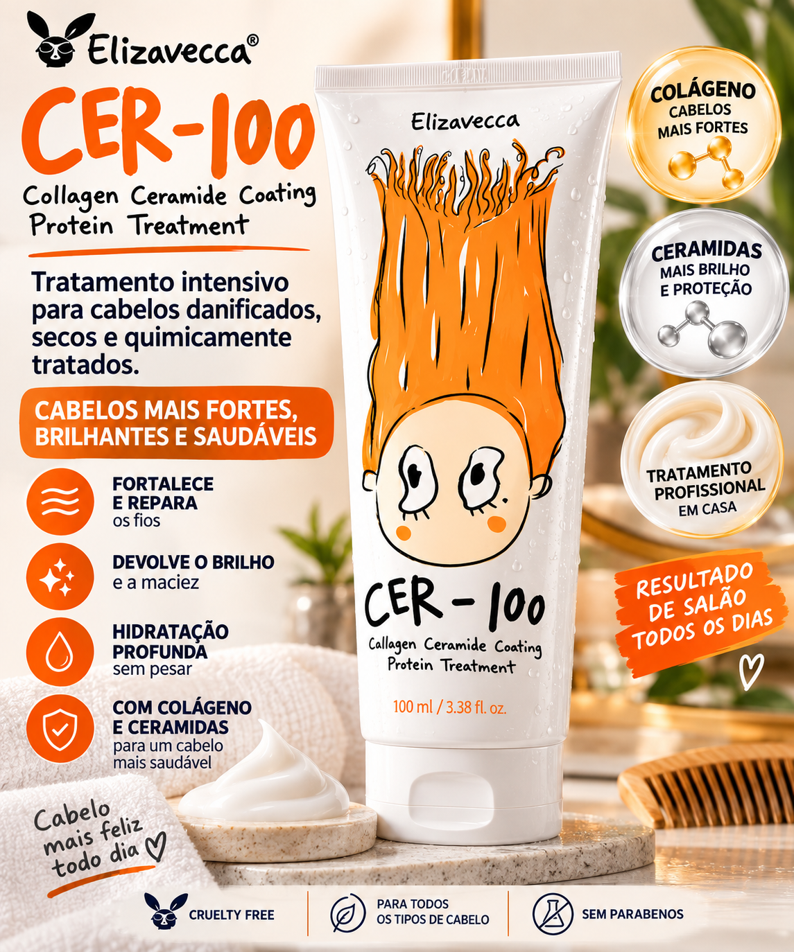 Elizavecca CER-100 Collagen Ceramide Coating Protein Treatment 100ml