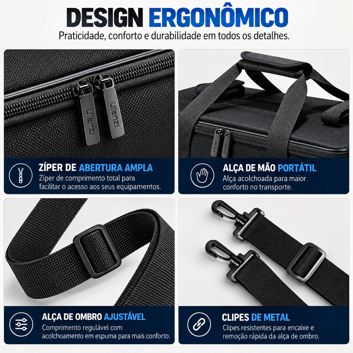 ULANZI OM-01 Bolsa Profissional para Equipamentos Fotográficos e Iluminação