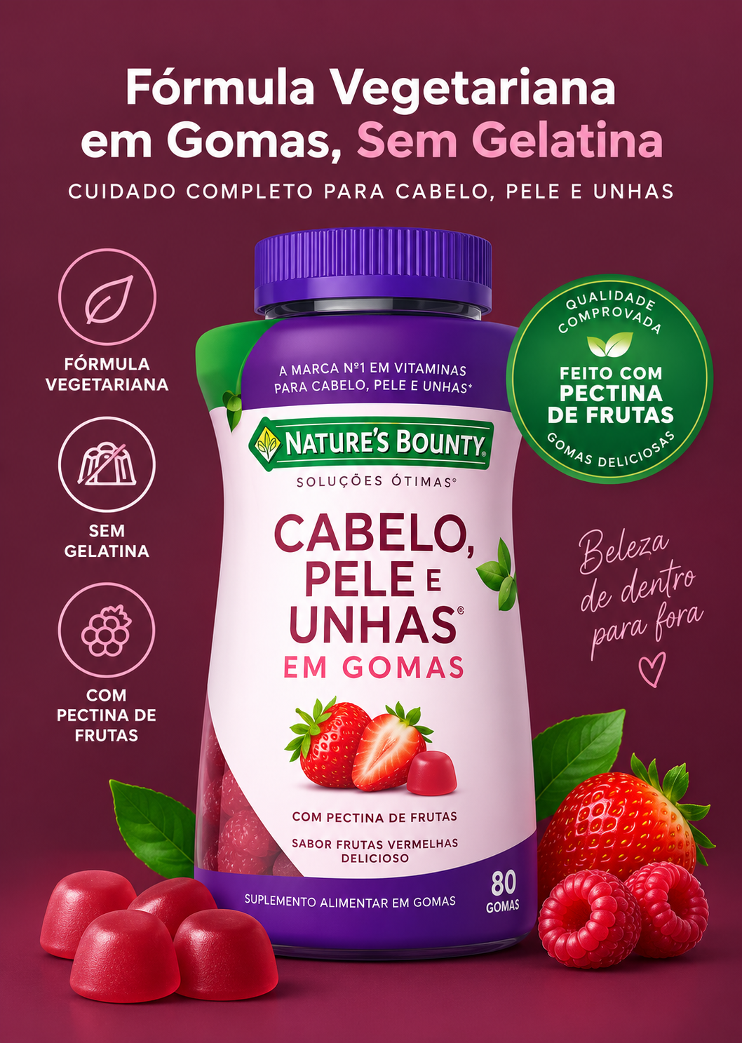Nature’s Bounty Hair, Skin & Nails 6000 mcg – 200 Gummies